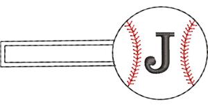 Baseball Monogrammed Keyfob Letter J