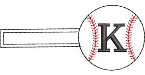 Baseball Monogrammed Keyfob Letter K