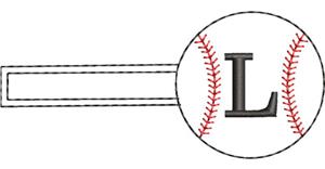 Baseball Monogrammed Keyfob Letter L