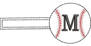 Baseball Monogrammed Keyfob Letter M