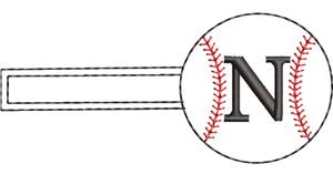 Baseball Monogrammed Keyfob Letter N