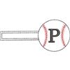Baseball Monogrammed Keyfob Letter P
