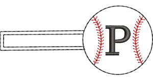 Baseball Monogrammed Keyfob Letter P