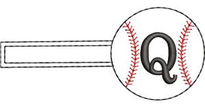 Baseball Monogrammed Keyfob Letter Q