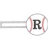 Baseball Monogrammed Keyfob Letter R