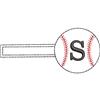 Baseball Monogrammed Keyfob Letter S