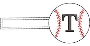 Baseball Monogrammed Keyfob Letter T