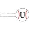 Baseball Monogrammed Keyfob Letter U
