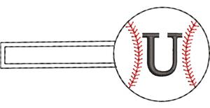 Baseball Monogrammed Keyfob Letter U