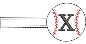 Baseball Monogrammed Keyfob Letter X