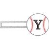 Baseball Monogrammed Keyfob Letter Y