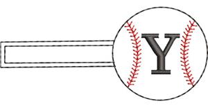 Baseball Monogrammed Keyfob Letter Y