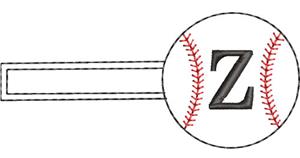 Baseball Monogrammed Keyfob Letter Z