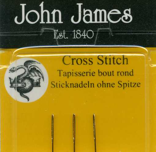 John James Tapestry Needles, Gold, Cross Stitch, Size 26, 3/pkg