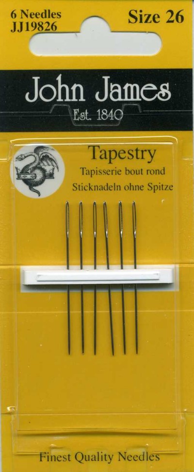 John James Standard Tapestry Needles / Size 26, 6/pkg