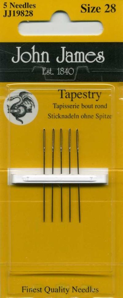 John James Standard Tapestry Needles / Size 28, 5/pkg