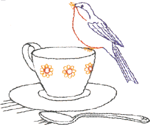 Bird with Cup & Spoon