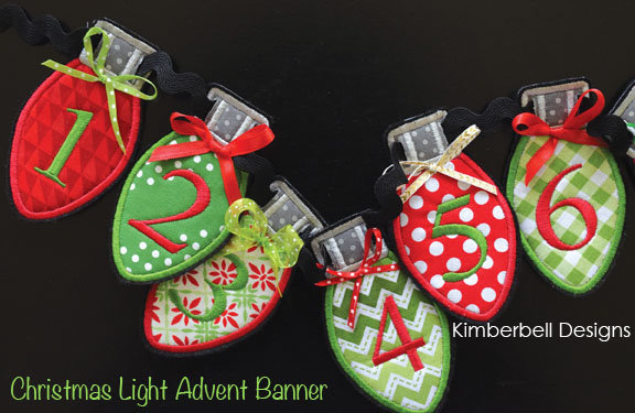 Mini Christmas Light Machine Embroidery Design