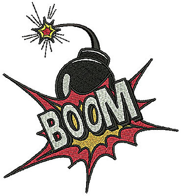 Boom Embroidery Design by John Deer's Embroidery Legacy