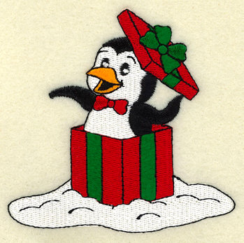 Penguin in Christmas Gift Box
