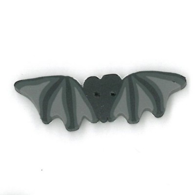 Large Black Bat Button