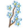 Floral Element 4-Blue Flower Branch