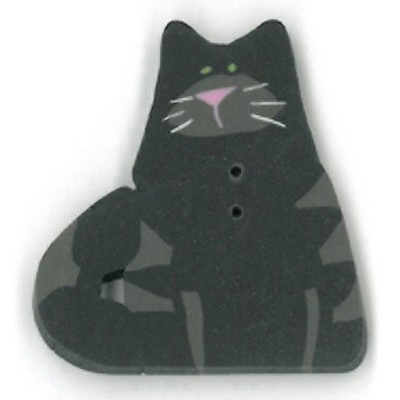 Large Very Black Cat Button