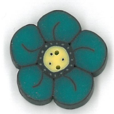 Small Teal Wildflower Button