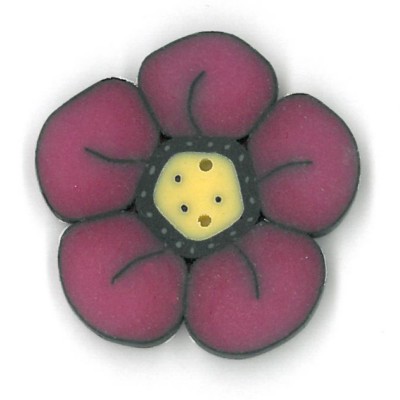 Large Raspberry Wildflower Button