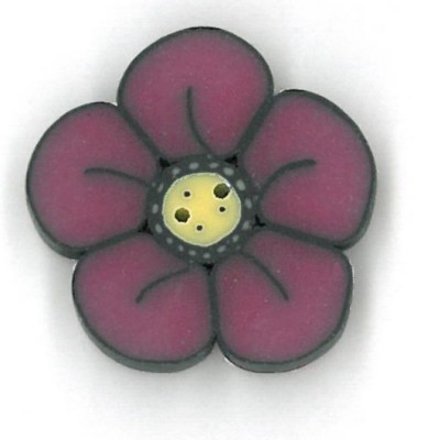 Small Raspberry Wildflower Button