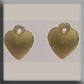 Mill Hill Glass Treasures / Very Small Domed Heart Matte Gold 12075