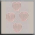 Mill Hill Glass Treasures / Small Channeled Heart Matte Rosalines 12086
