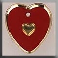 Mill Hill Glass Treasures / Medium Engraved Heart Red/Gold 12094