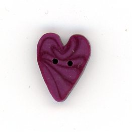 Small Plum Velvet Heart Button