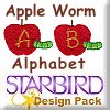 Apple Worm Alphabet Design Pack