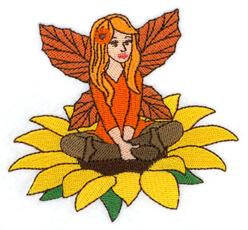 Autumn Fairy on Sunflower