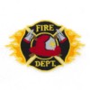 Fire Dept. Shield with Flames
