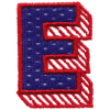 Striped Shadowed Letter E