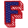 Striped Shadowed Letter F