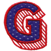Striped Shadowed Letter G