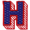 Striped Shadowed Letter H