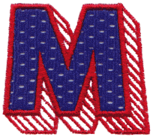 Striped Shadowed Letter M