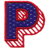 Striped Shadowed Letter P