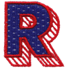 Striped Shadowed Letter R