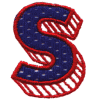 Striped Shadowed Letter S