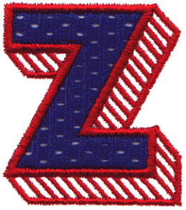 Striped Shadowed Letter Z