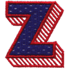 Striped Shadowed Letter Z