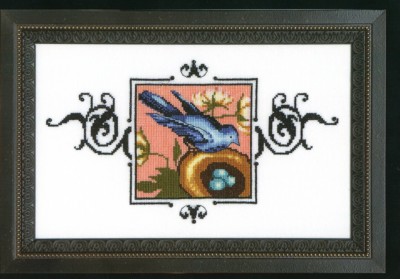 Nora Corbett Audubon Street Collection Cross Stitch Patterns / Blue Monarch Flycatcher