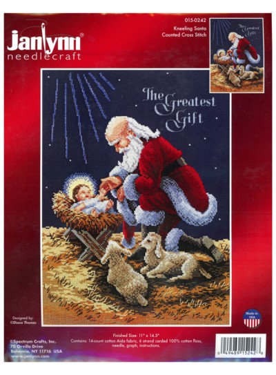 Kneeling Santa Cross Stitch Kit