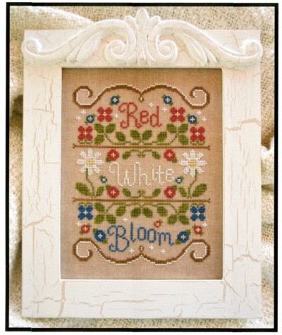 Red White And Bloom Cross Stitch Pattern